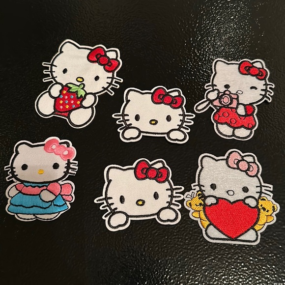NEW Hello Kitty Iron On Embroidered Patch Patches Bundle Of 6 - Picture 1 of 2